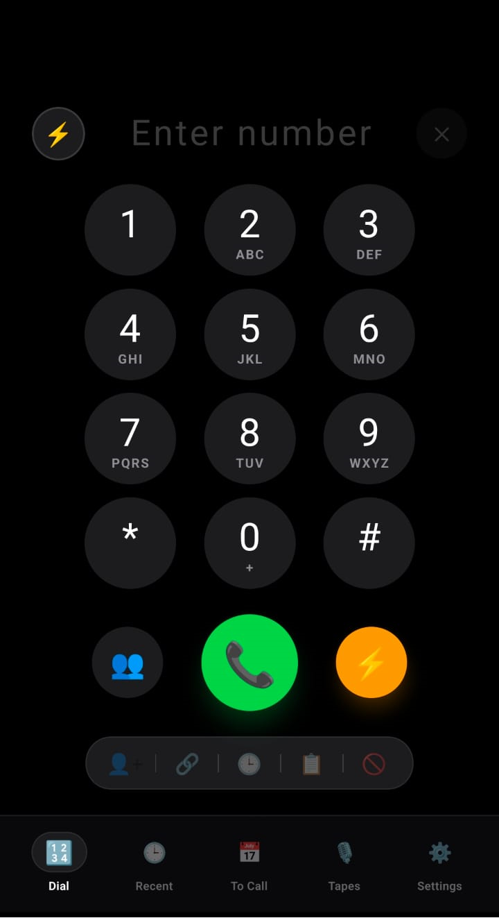 App UI showing Active Call Screen